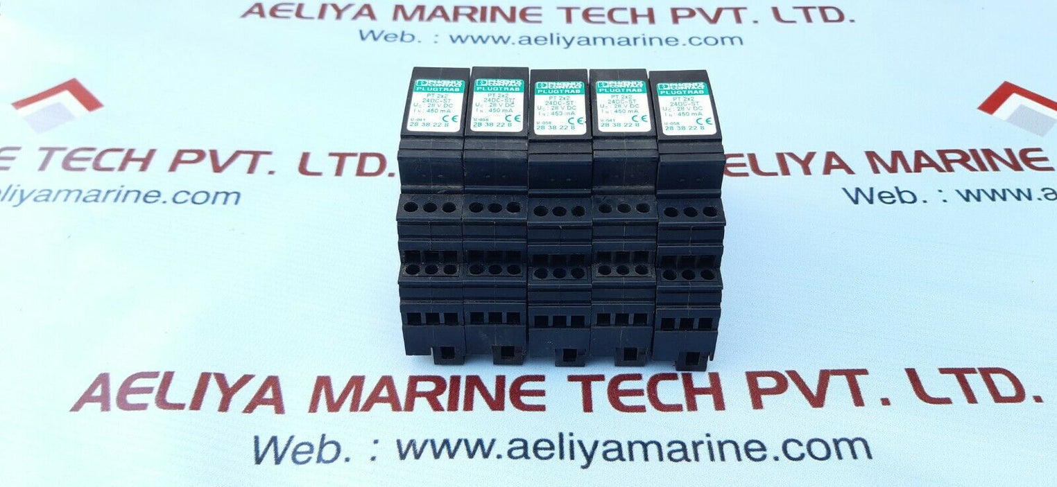 Phoenix contact pt 2x2 24dc-st plugtrab surge suppressor 2839208