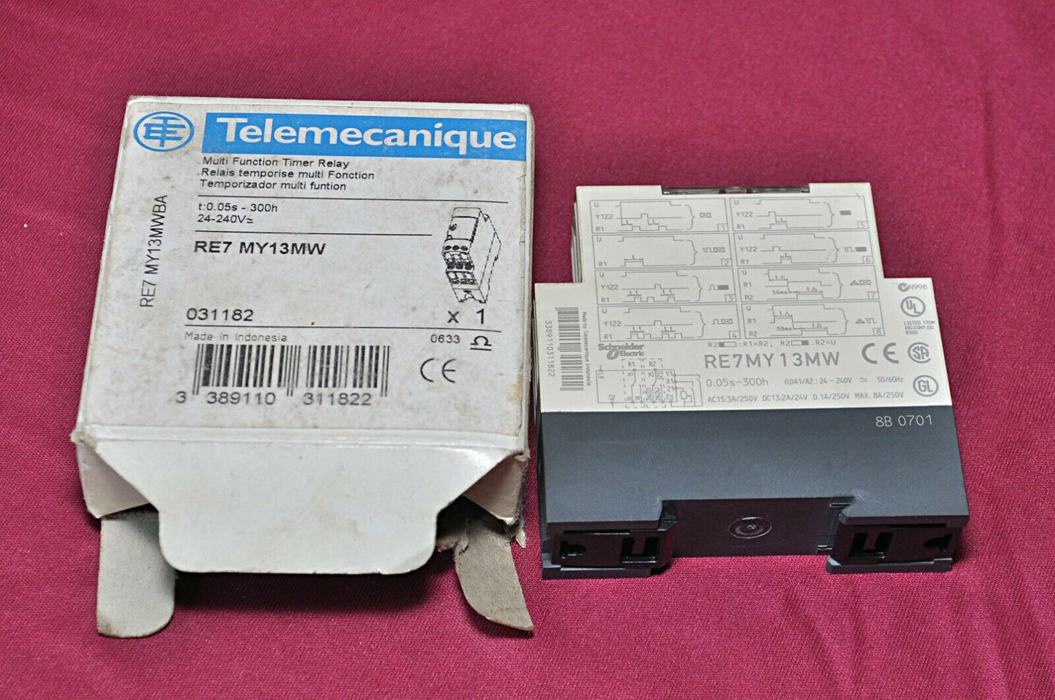 Telemecanique/schneider re7my 13mw multifunction timer relay