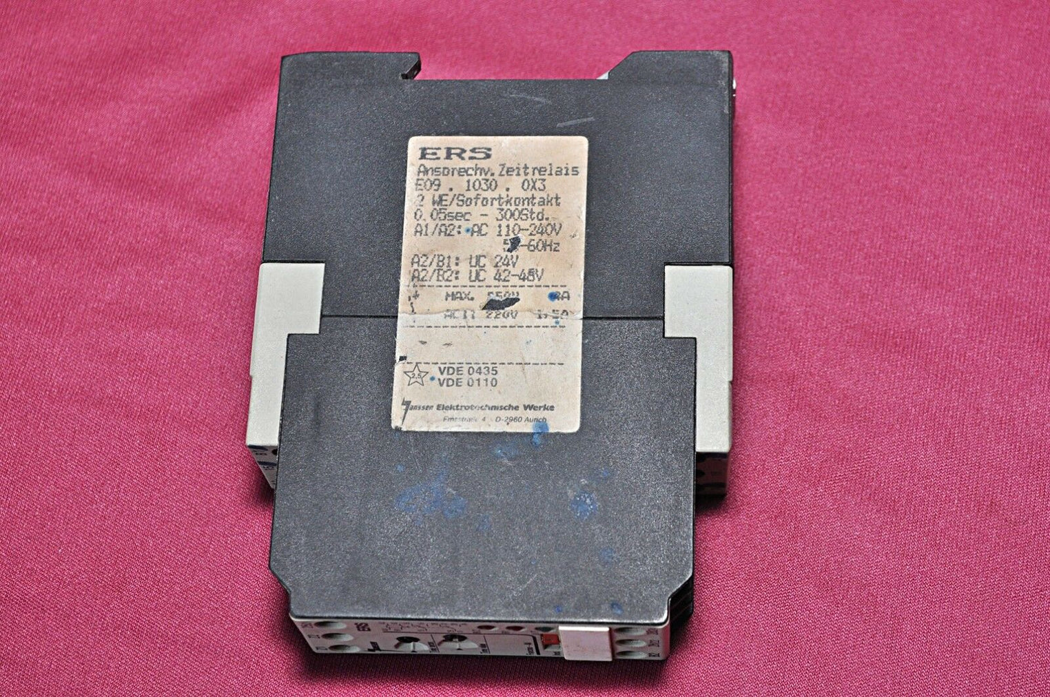 Janssen Ers e09.1030.0x3 timing relay 110-240v