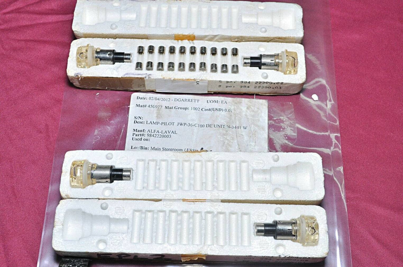 Alfa-laval lamp-pilot jwp-36-c100 light signal 871 silk