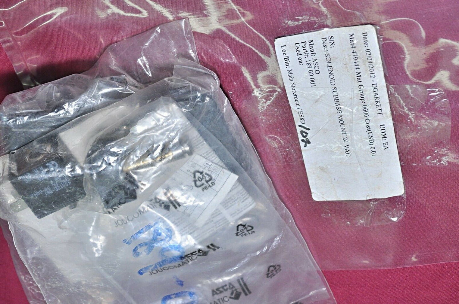 Asco Mpm Solenoid Mount 24 Vac Spare Parts 189 00 001