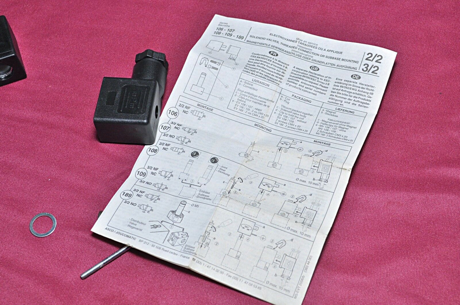 Asco Mpm Solenoid Mount 24 Vac Spare Parts 189 00 001