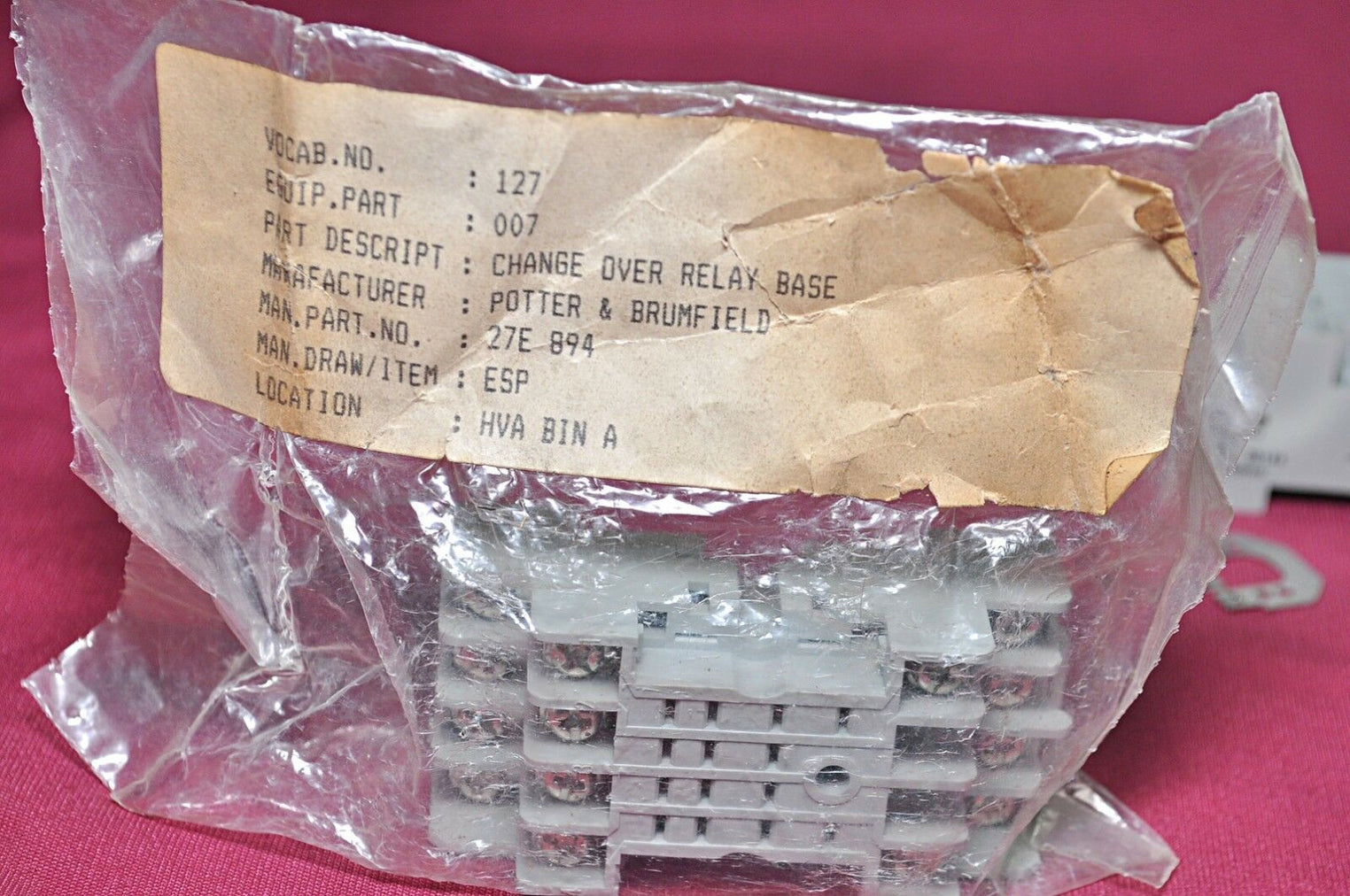 Potter and brumfield 27e894 base relay 7a 300v