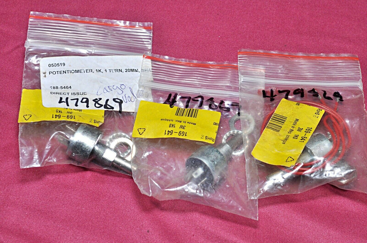 Rs components 169-641 potentiometer 3w 1k0