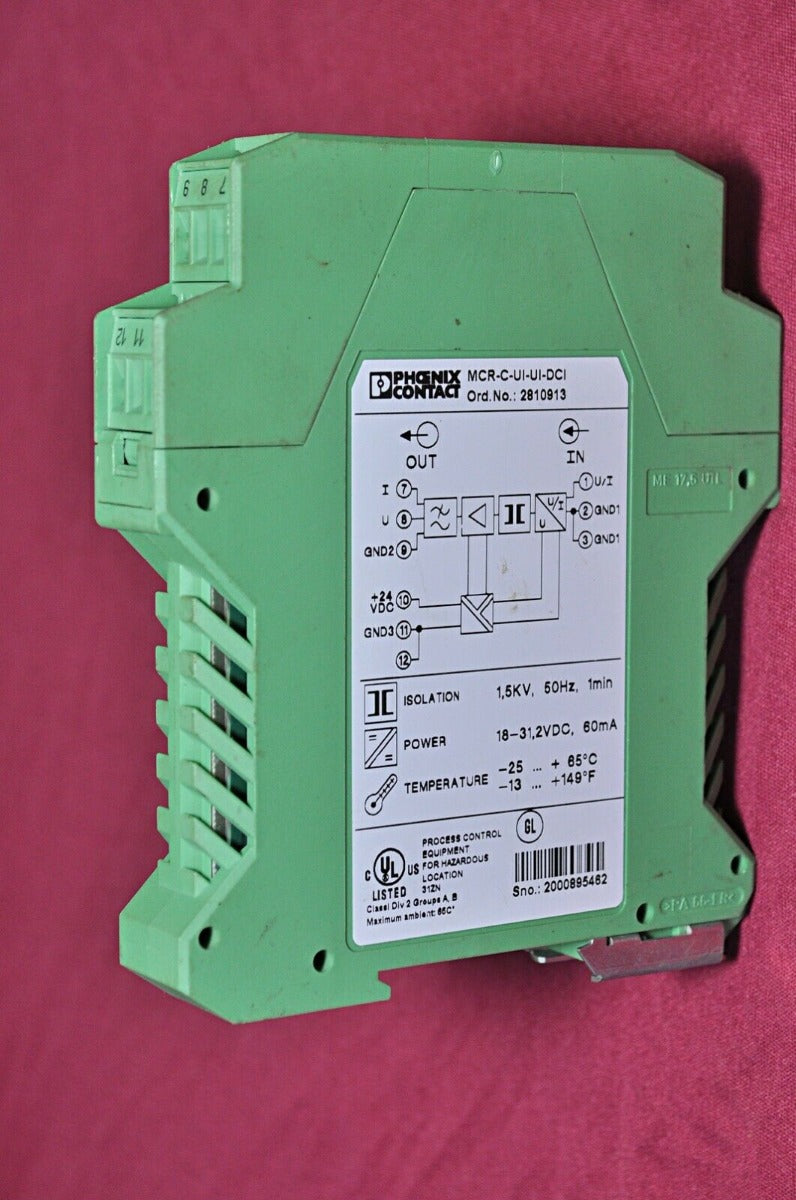 Phoenix contact mcr-c-ui-ui-dci isolation amplifier