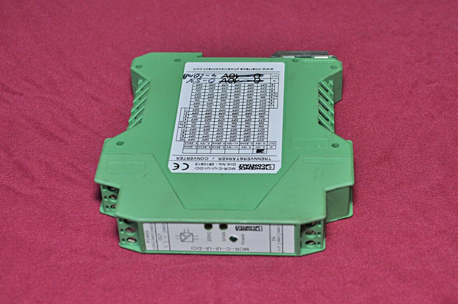 Phoenix contact mcr-c-ui-ui-dci isolation amplifier