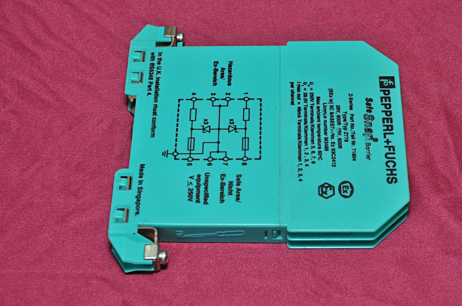 Pepperl+fuchs z-series z778 safe snap barrier 71804