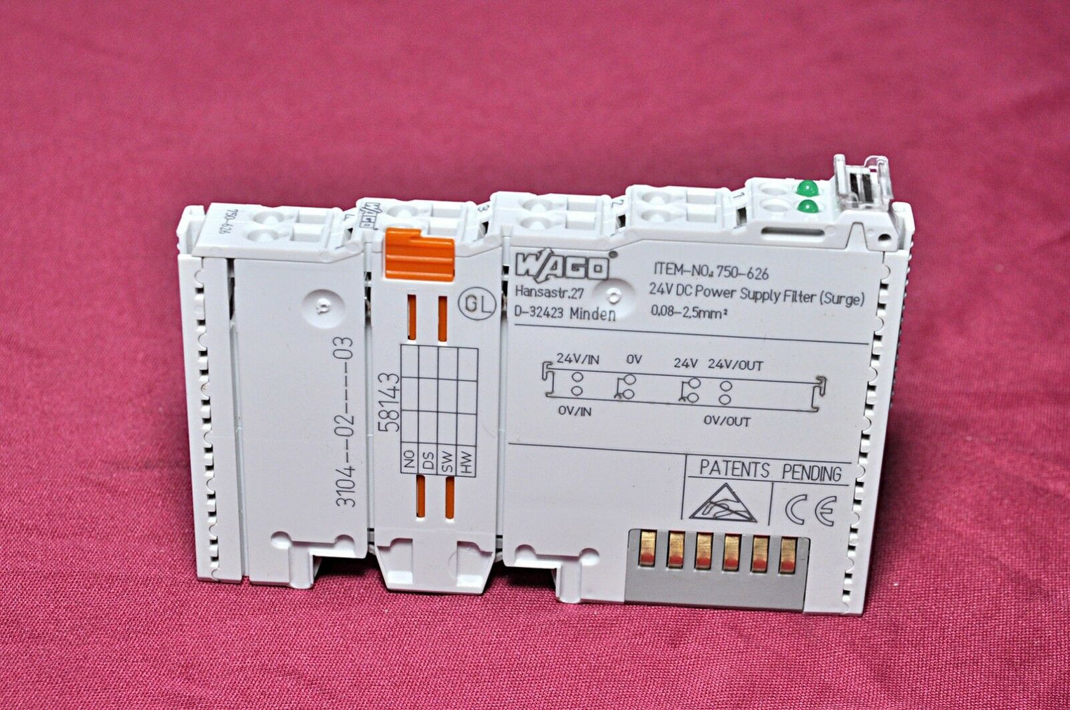 Wago 750-626 24v dc power supply filter