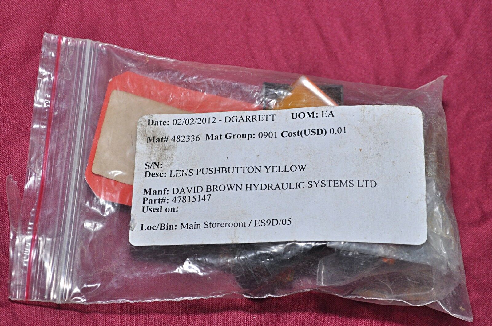 Telemecanique xbfg 175 yellow lens pushbutton