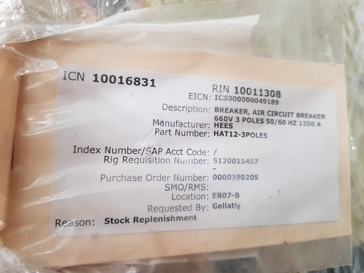 Hyundai hian12 3-pole air circuit breaker