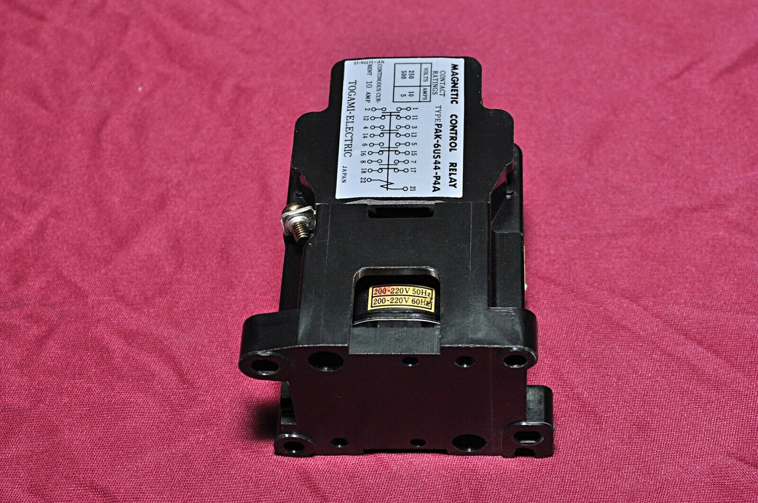 Togami pak-6us44-p4a magnetic control relay 5-10amp