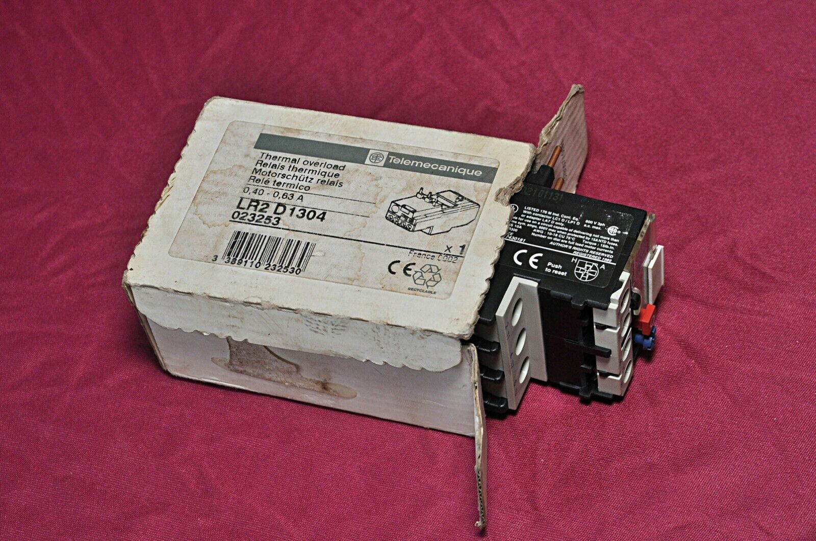 Telemecanique lr2 d1304 thermal overload relay