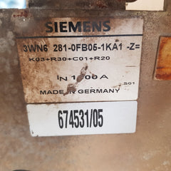 Siemens 3wn6 281-0fb05-1ka1 circuit breaker 