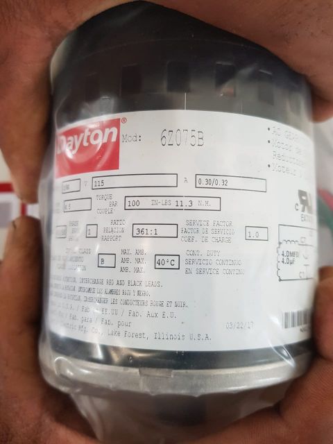 Dayton 6z075b industrial gear motor
