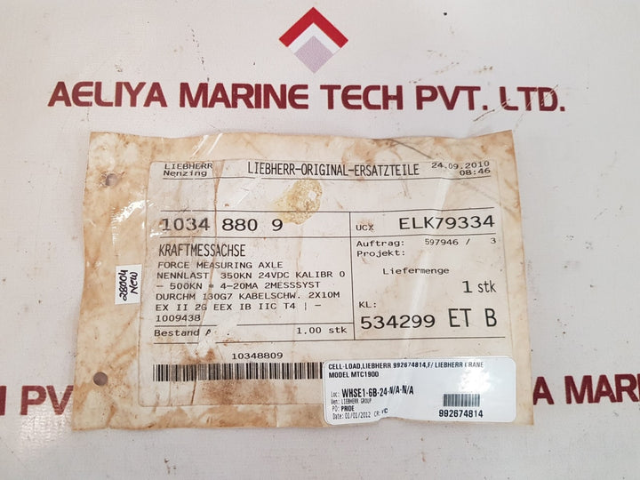 Liebherr 10348809 Force Measuring Axle
