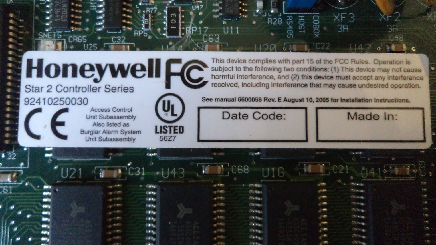 Honeywell nexsentry 4100 smt bd