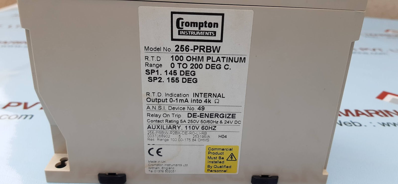 Crompton 256-prbw temperature relay