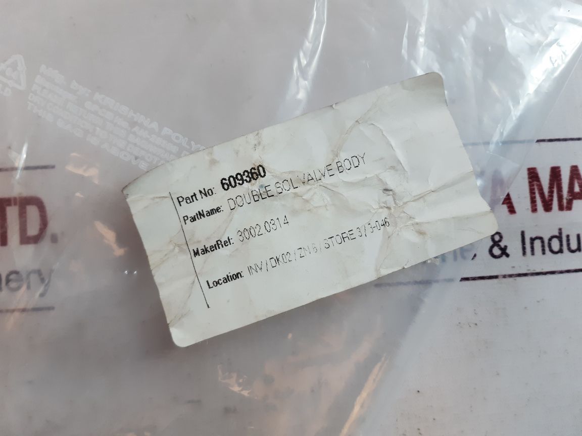 3002.0314 double solenoid valve 609360