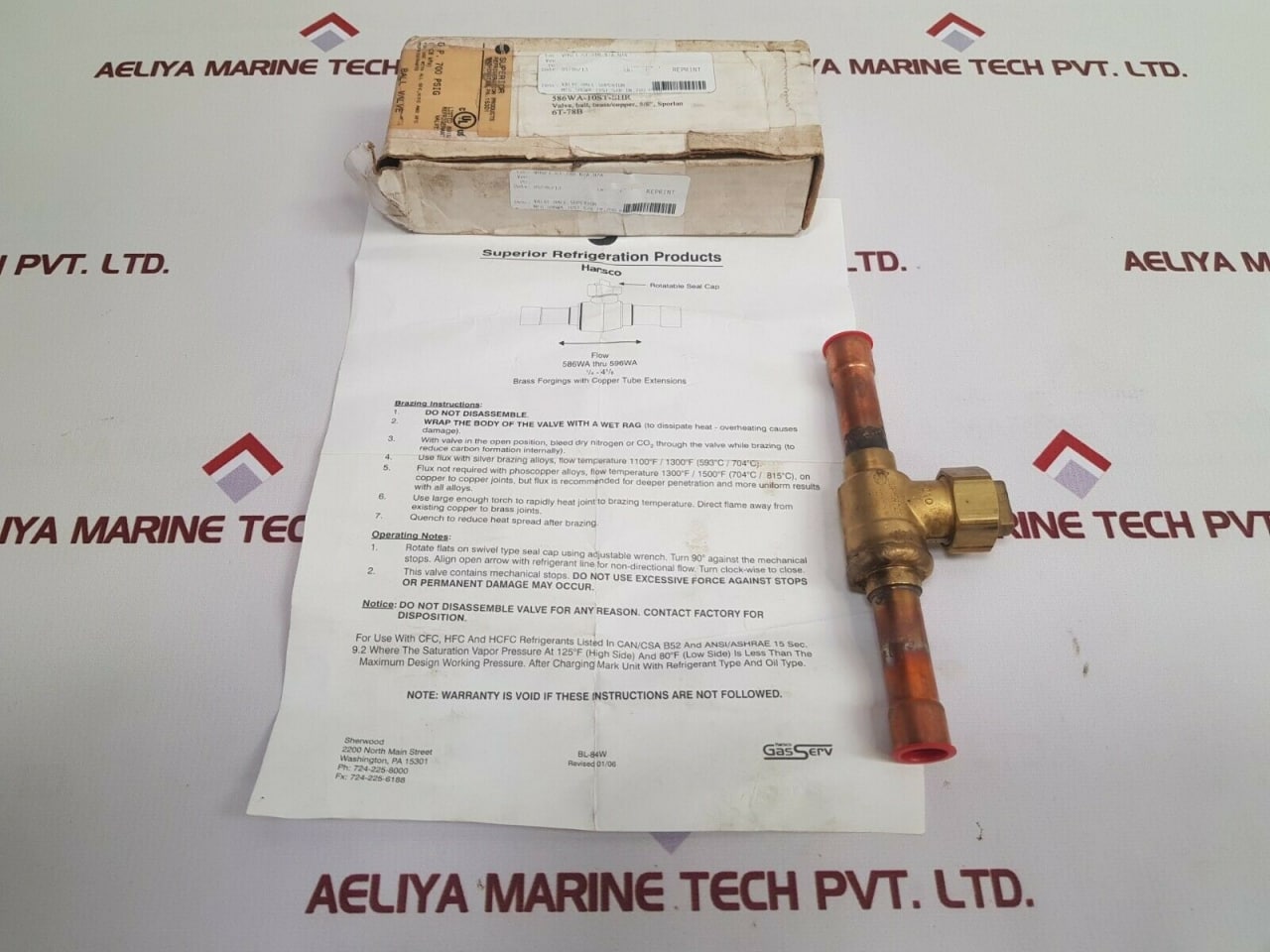 Superior 586Wa-10St-shr Brass Ball Valve 5/8" Sporlan