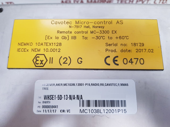 Bartec technor/cavotec micro-control remote control mc-3300 ex terminal box