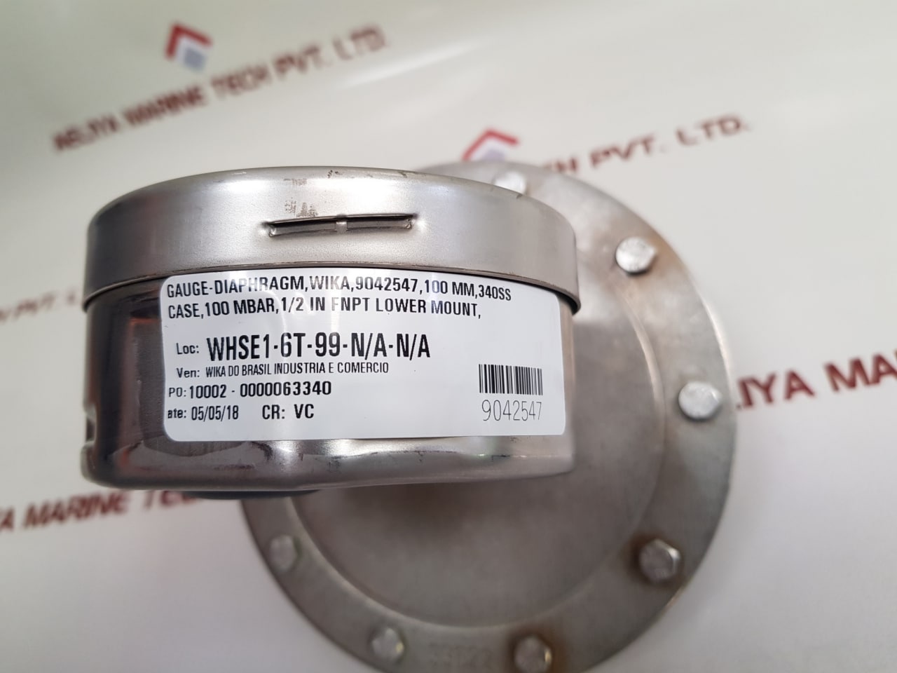 Wika En 837-3 Pressure Gauge 0 To 100 Mbar