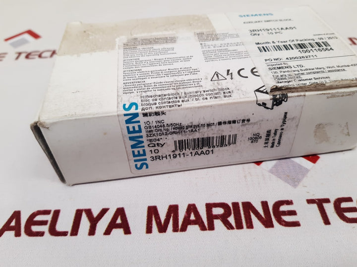 Siemens 3Rh1911-1Aa01 Auxiliary Switch Block 4200262711