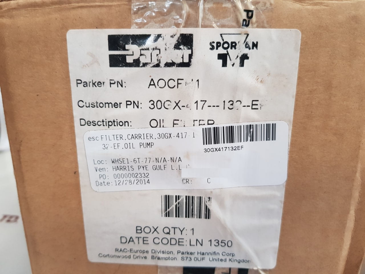 Sporlan Aocfh1 Oil Filter