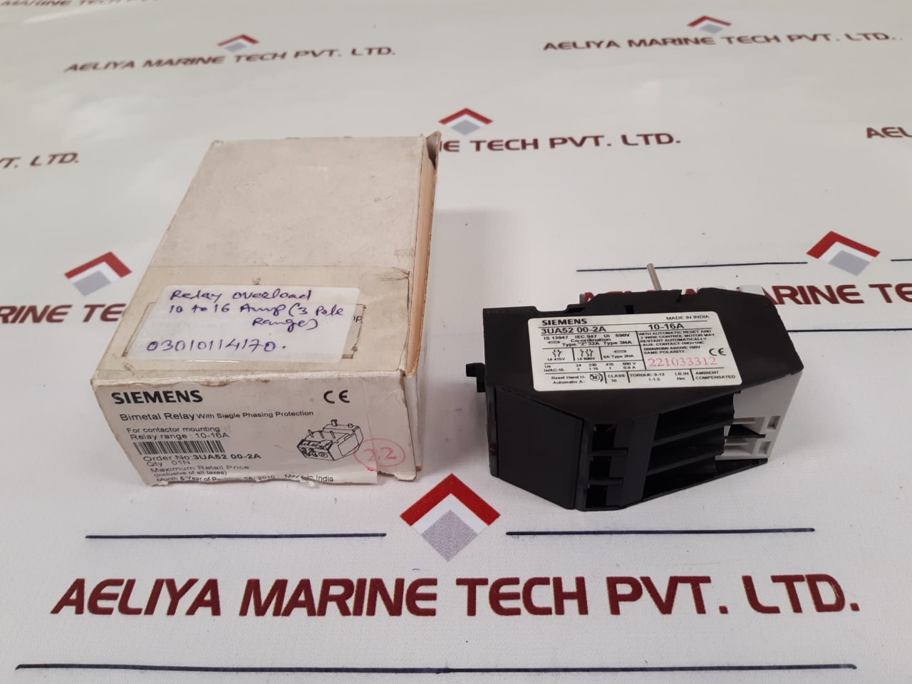 Siemens 3Ua52 00-2A Overload Relay 10-16A New