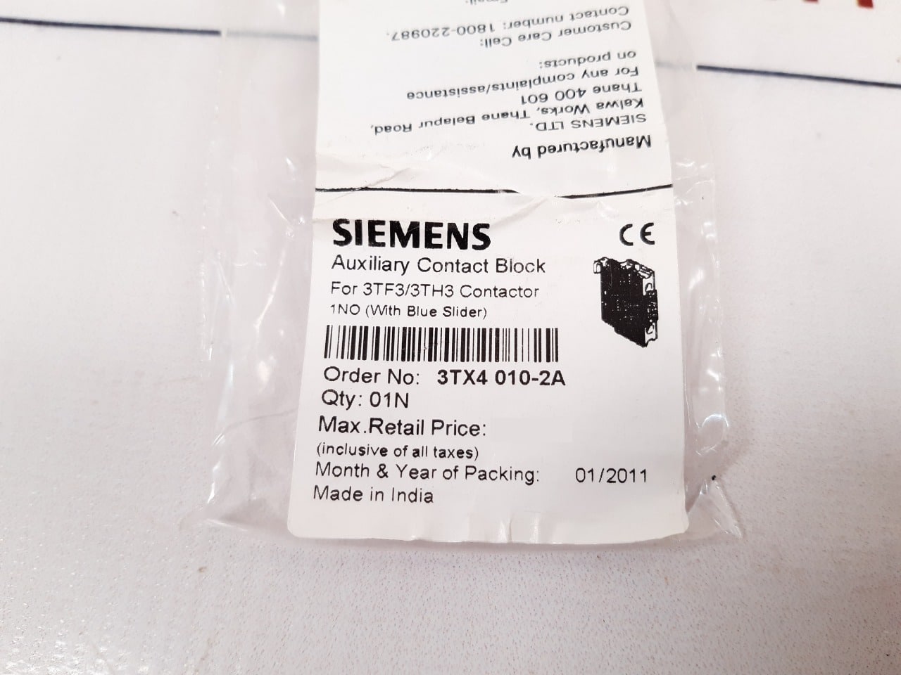Set Of 4X Siemens 3Tx4010-2A Auxiliary Contact Block
