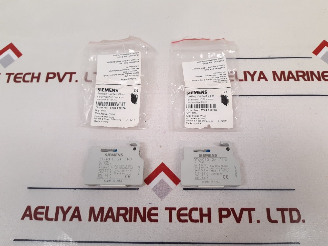 Set Of 4X Siemens 3Tx4010-2A Auxiliary Contact Block