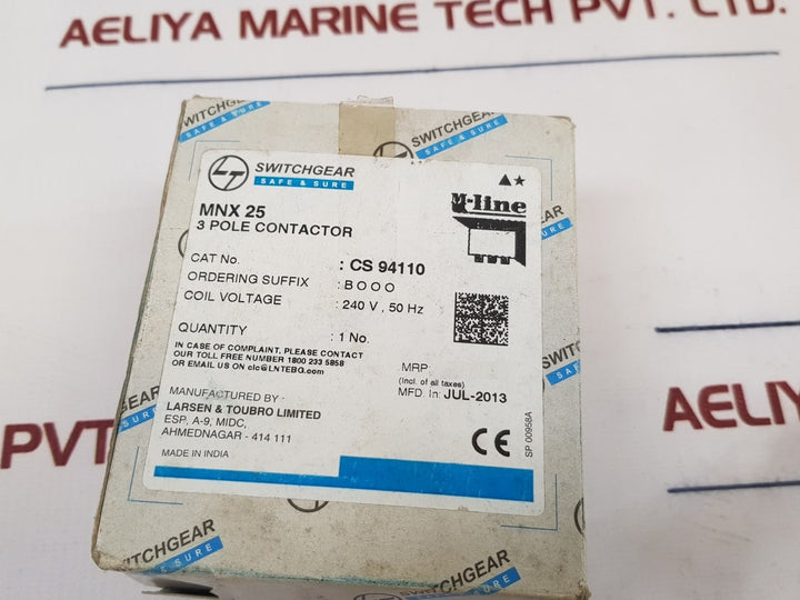 L&T Mnx 25 Switchgear Cs 94110 Contactor