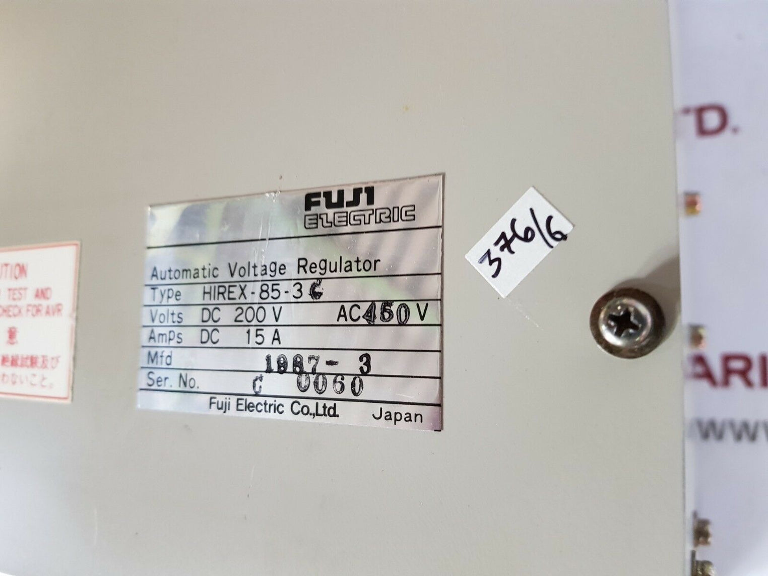 Fuji hirex 85 3c automatic voltage regulator