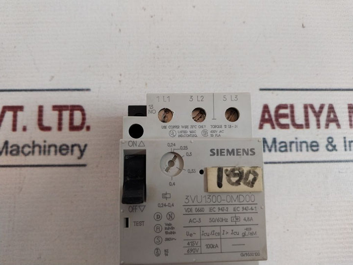 Siemens 3Vu1300-0Md00 Motor Protection Circuit Breaker