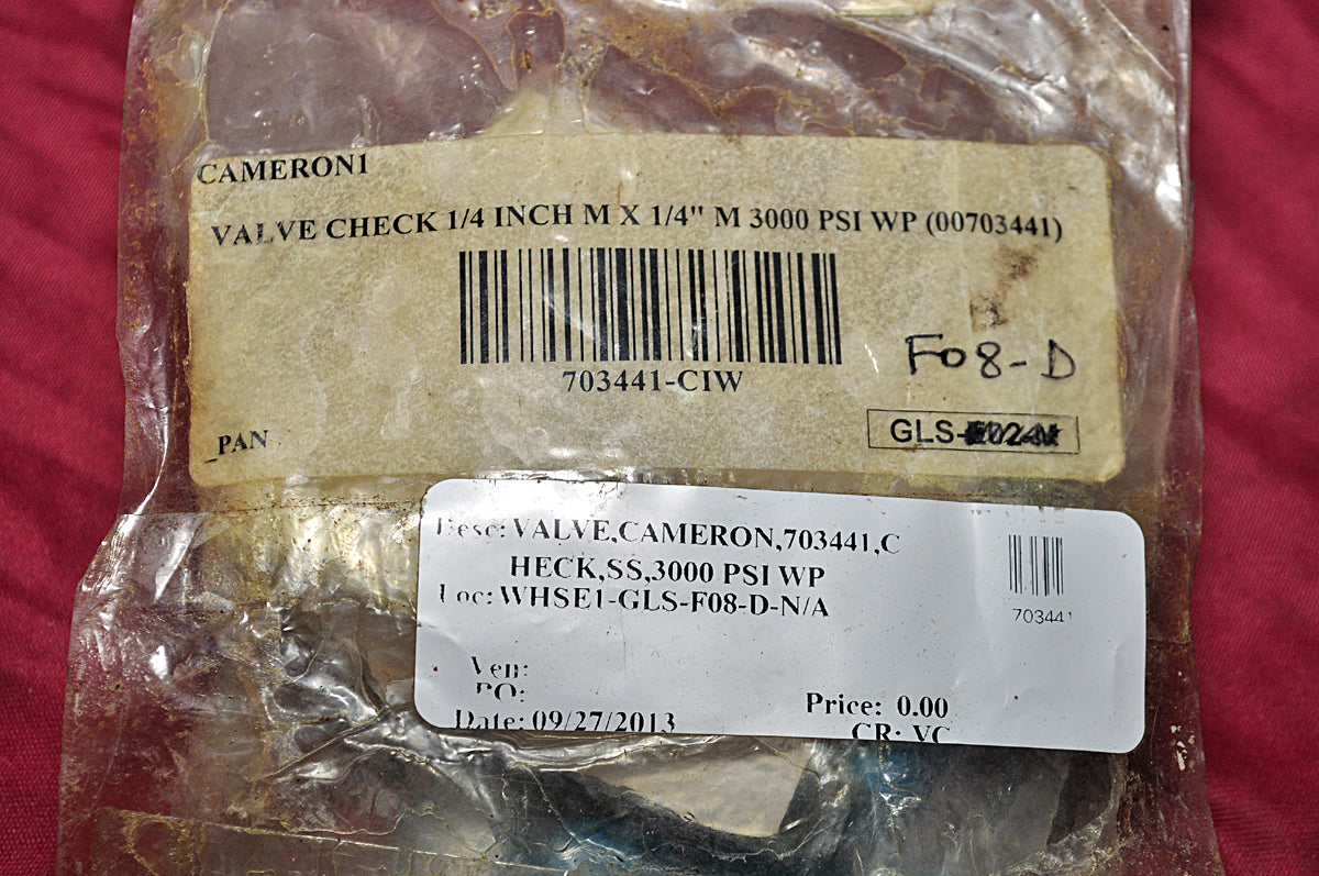 Nupro ss-4co2-1 check valve