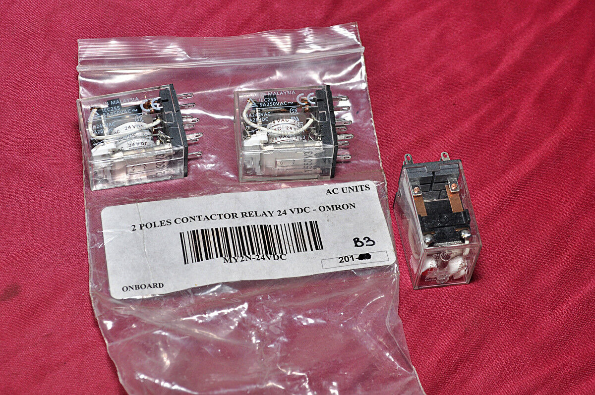 Set of 3x Omron my2n contactor relay 24vdc