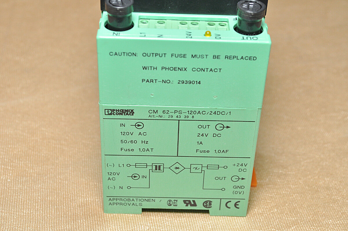 Phonix contact cm-62-ps-120ac/24dc/1 power supply unit
