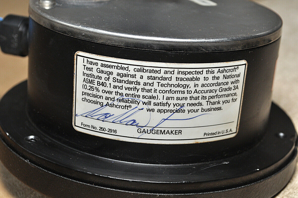 Ashcroft 0.5 psi subd test gauge temperature compensated