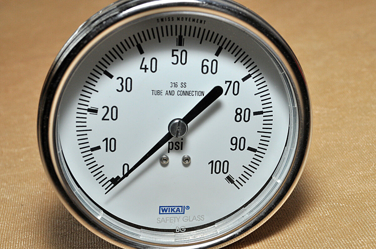 Wika 316 ss tube and connection 0 to 100 psi pressure gauge