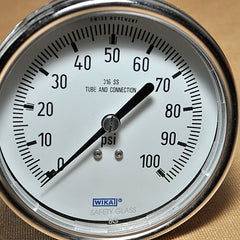 Wika 316 ss tube and connection 0 to 100 psi pressure gauge