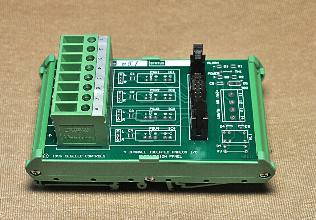 Cegelec control mae 96-11 4channel isolated analog i/o termination panel