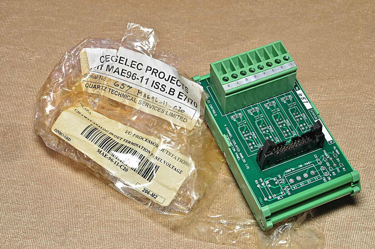 Cegelec control mae 96-11 4channel isolated analog i/o termination panel