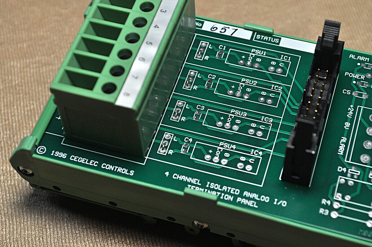 Cegelec control mae 96-11 4channel isolated analog i/o termination panel