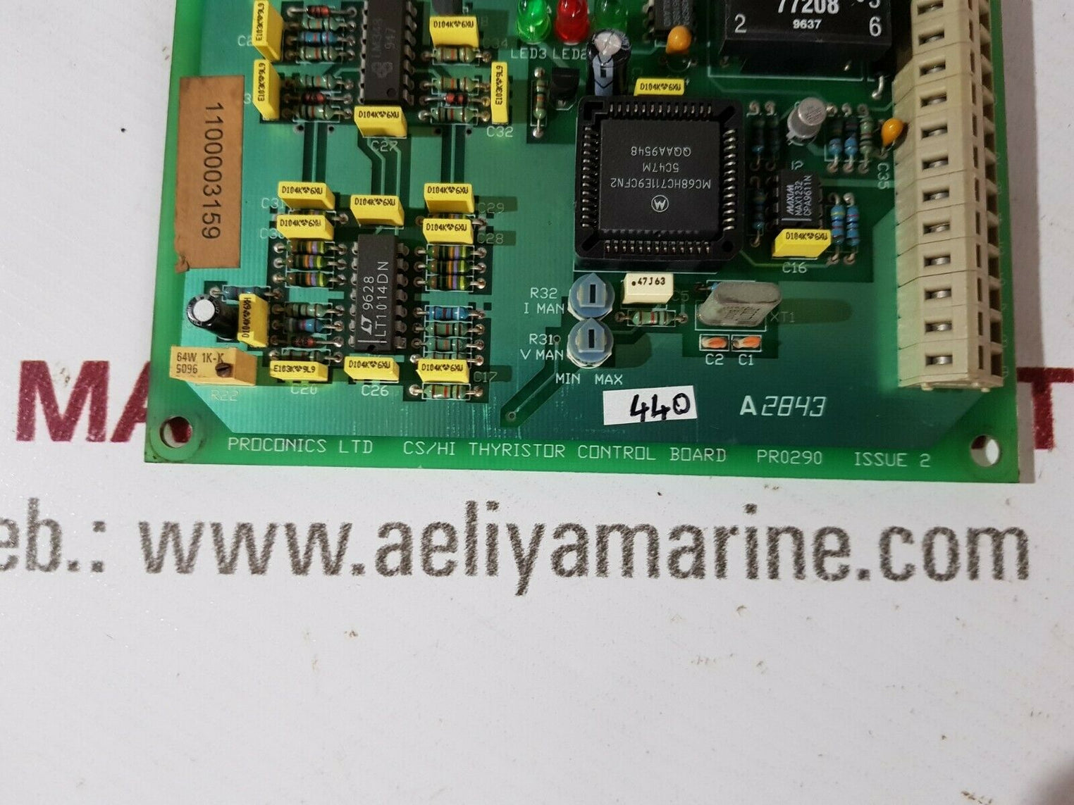 Proconics cs/hi thyristor control board pr0290 issue 2