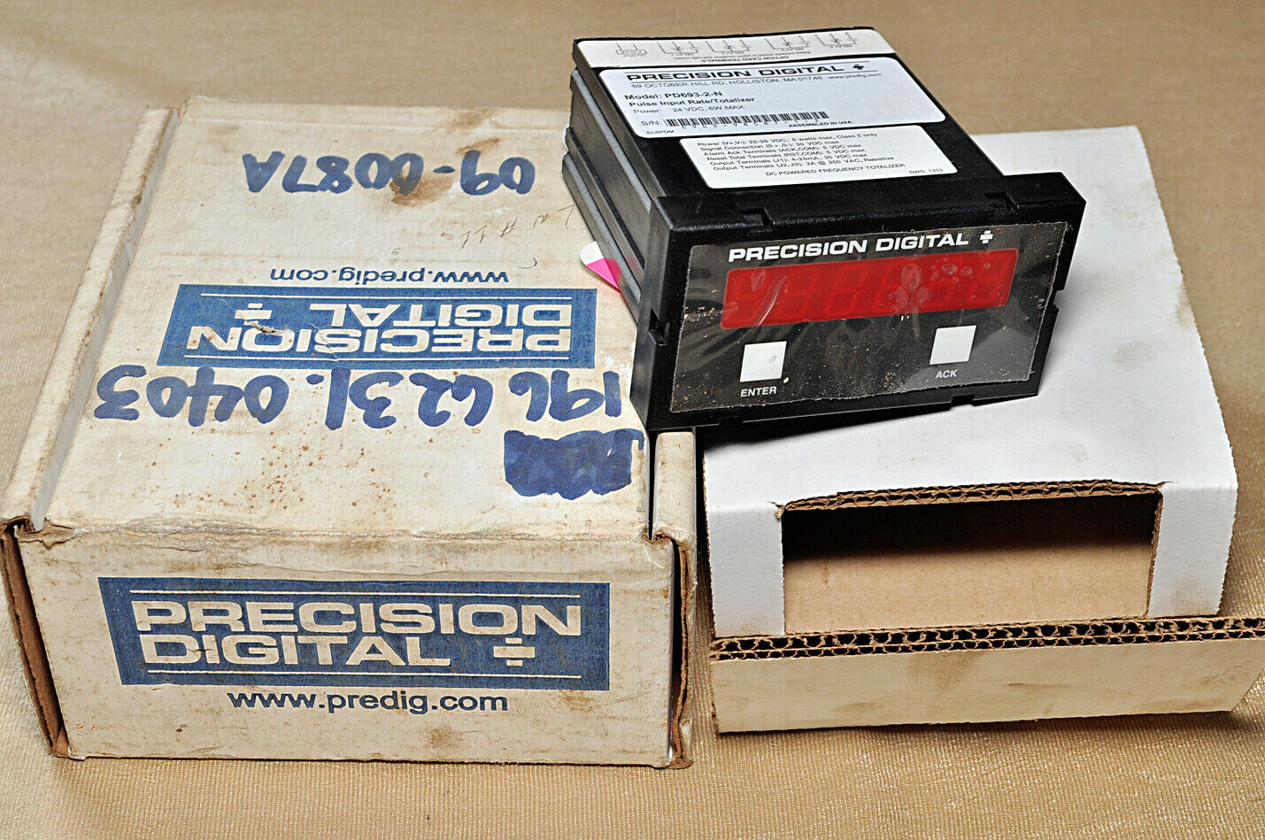 Precision digital pd693-2-n pulse input rate/totalizer