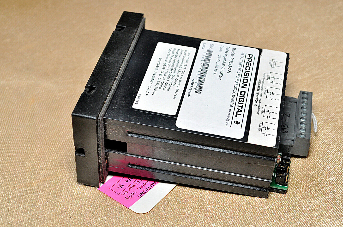 Precision digital pd693-2-n pulse input rate/totalizer