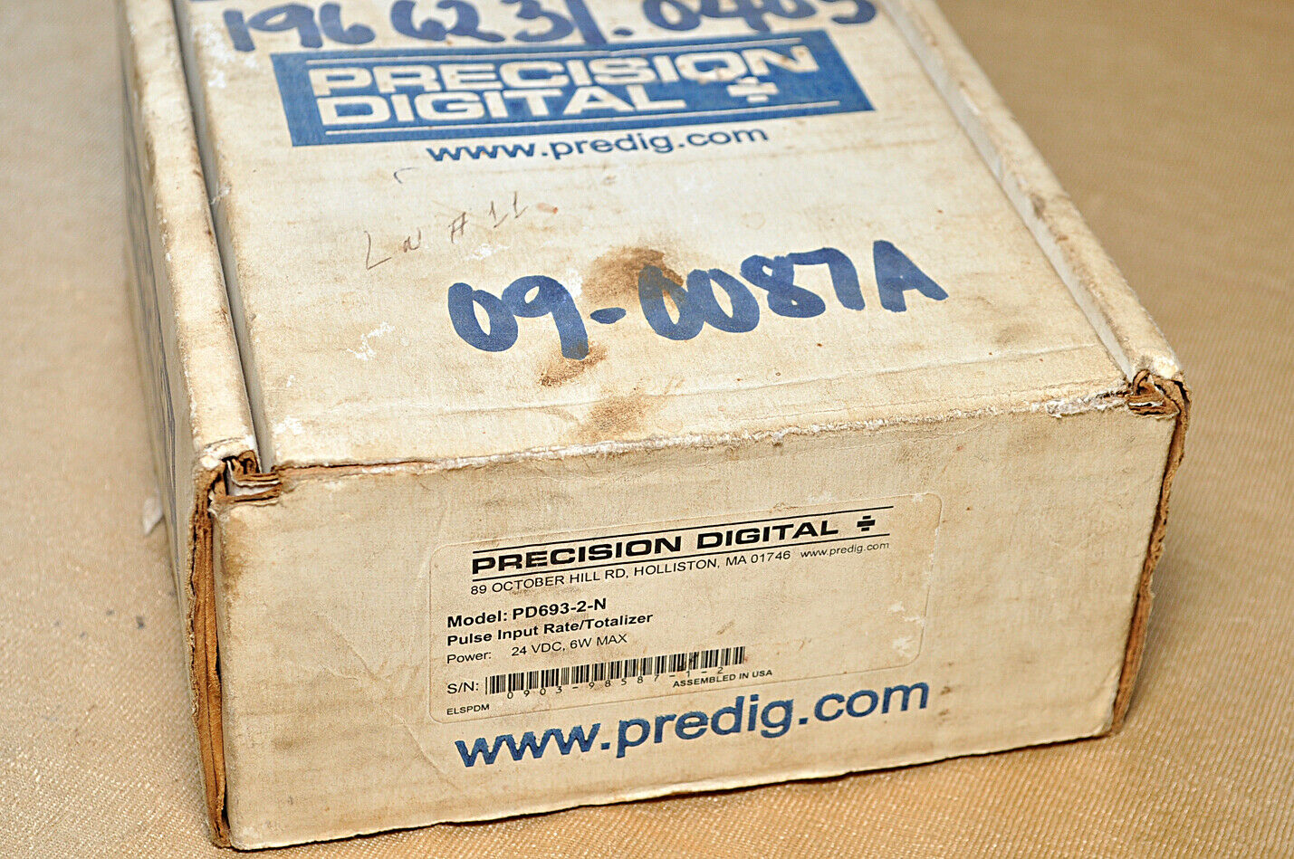 Precision digital pd693-2-n pulse input rate/totalizer