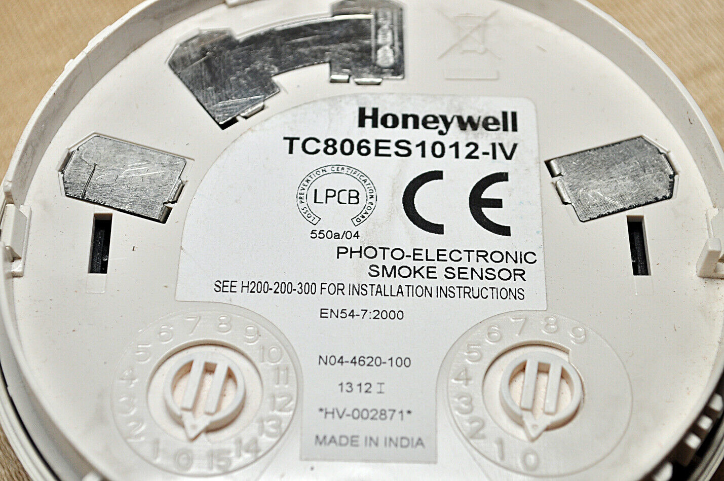 Honeywell tc806es1012-iv photo-electronic smoke sensor