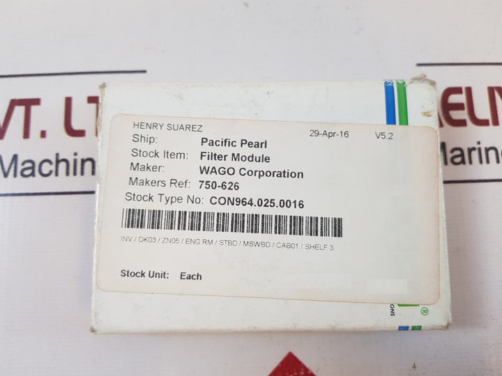 Wago 750-626 24v dc power supply filter with box