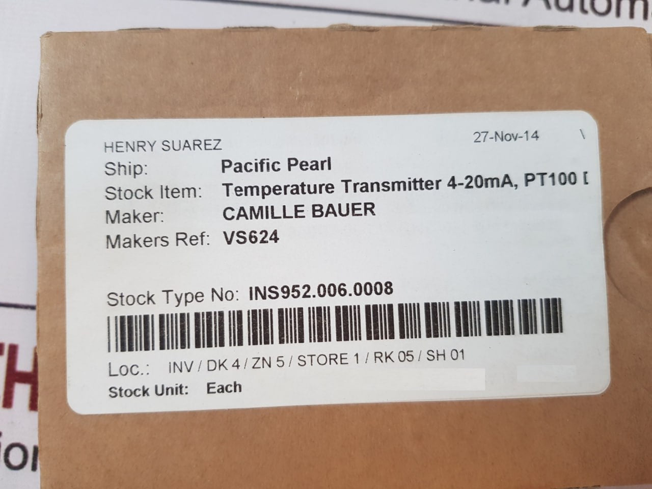 Camille bauer sineax v624 programmable temperature transmitter set