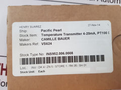 Camille bauer sineax v624 programmable temperature transmitter set